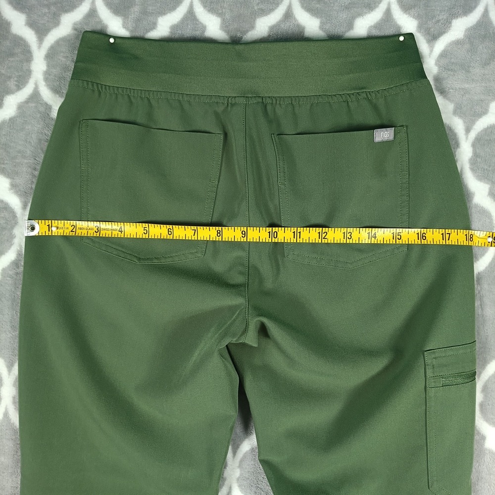FIGS Zamora Jogger Scrub Pants Women XS Green Olive Cuffed Cargo Stretch - Picture 7 of 11